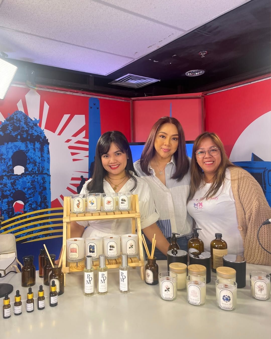 Our founder with the host on the set of Perfect Mornings, One PH